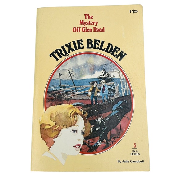 Trixie Belden #5 Mystery Off Glen Road 1977 Paperback Oval Portrait Campbell - Picture 1 of 4
